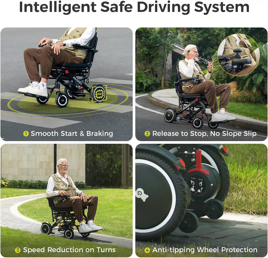 Paiseec Q3 Lightweight Folding Electric Wheelchair thumbnail 6