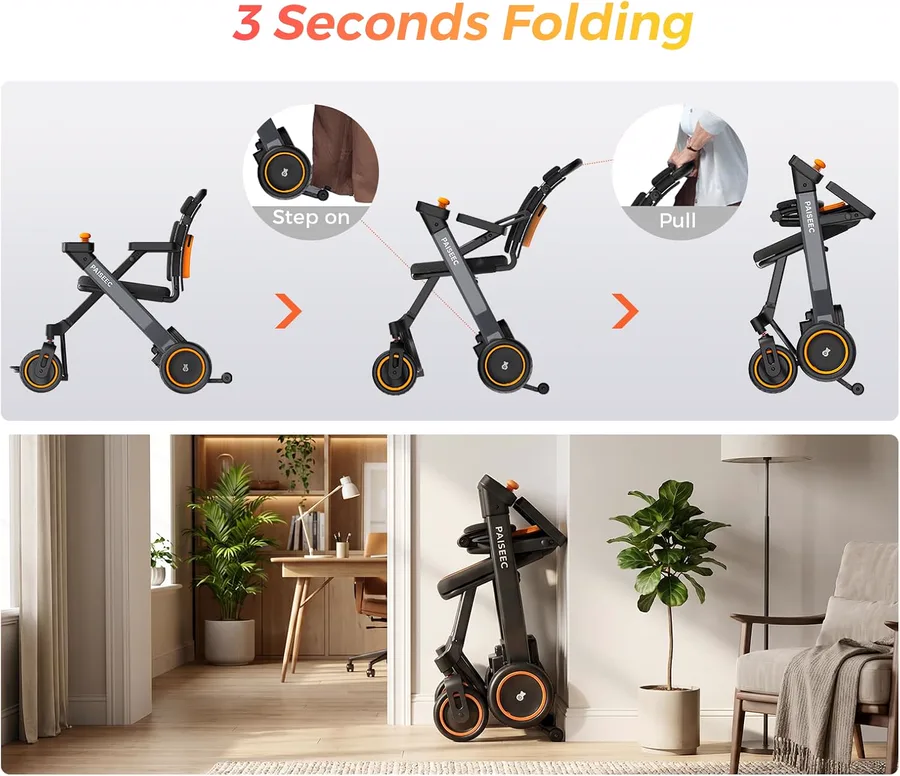 Paiseec W1 2-in-1 Electric Wheelchair thumbnail 4
