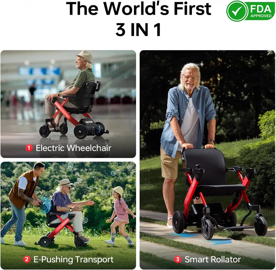 Paiseec W3 3-in-1 Electric Wheelchair thumbnail 2